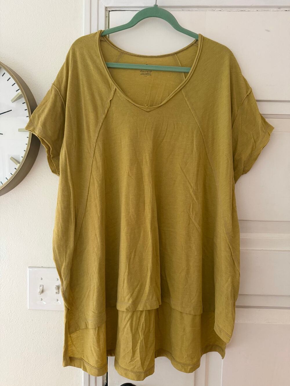 Free People Movement high low slouchy oversized short sleeve tee size S